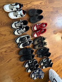 11 pairs boys shoes - Nike, Jordans, yeezy
