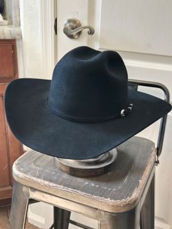 Serratelli 6X Beaver Cowboy Hat Black 7 3/8 Vintage 90s