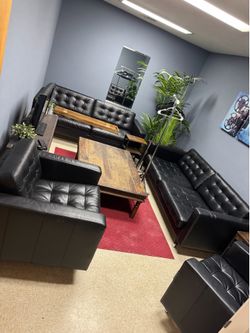 Black couch furniture set