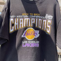 🔥🏆Vintage LA Lakers 2000-2001 Back To Back NBA West Conf-Champs T-Shirt🔥🏆