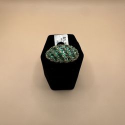 Green Gemstone Cluster Ring