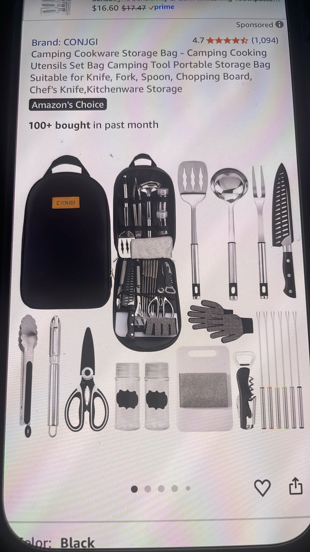 Camping Cookware Storage Bag / New