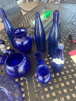 Collection blue glass