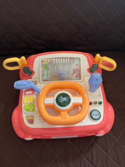 Fajiabao pink musical simulation steering wheel toy