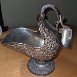 Vintage Leonard Silver Plate Sugar Bowl Scuttle With Scoop Dish