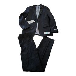 Calvin Klein Formal Tuxedo 2 PC Suit Set Jacket Pant Deep Black SZ 16