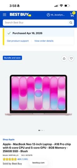 Pink neon MacBook