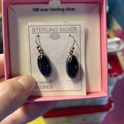 Sterling Silver genuine stone earrings