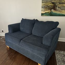 Loveseat, Blue And Black, Small