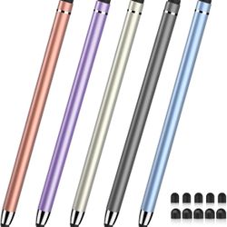 Stylus(5 Pcs), 2 in 1 Stylus Pen for Touchscreen, High Sensitivity & Precision Stylus for Apple iPhone iPad Android Tablets All Touch Screens with 10 