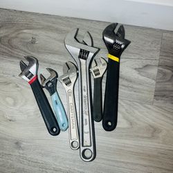 A Set of Six Adjustable Wrenches,
