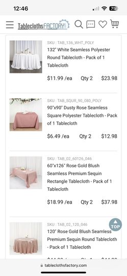 90 X 90 Square Tablecloths 