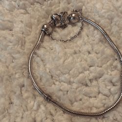 PANDORA BRACELET WITH SAFETY CHAIN