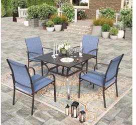 NEW IN BOX PATIO DINING TABLE SET WITH 4 chairs