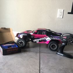 Traxxas 2wd RC Car With Aftermarket Pink Accents + Charger 