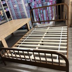 Queen Spindle Bed Frame Wood 