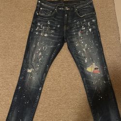 Purple Brand Paint Splatter Skinny Jeans P0001