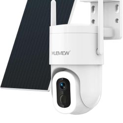 Open Box Solar Security Cameras Wireless Outdoor, 2K Battery Powered Security Camera, Floodlight Camera with 800 Lumens Light & Siren, 360° PTZ, Color