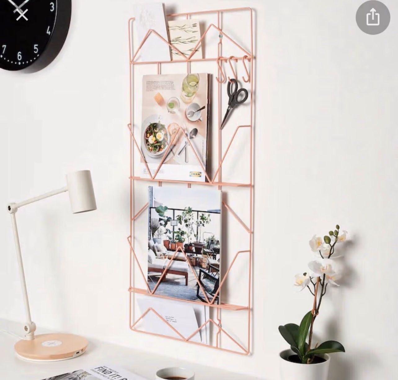 Ikea Kvicksund Steel Memo Board Wall Hanging Storage Rack 34” x 15”