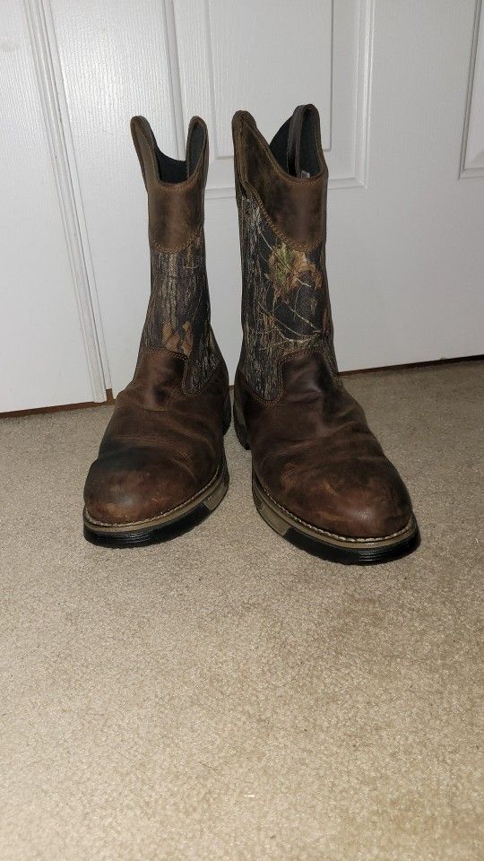 rocky camo boots work leather size 13 Hunting Fishing
