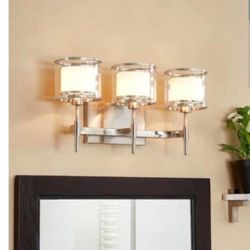 Scott Living Canterbury 18.25-in W 3-Light Brushed Nickel Arm Wall Sconce 