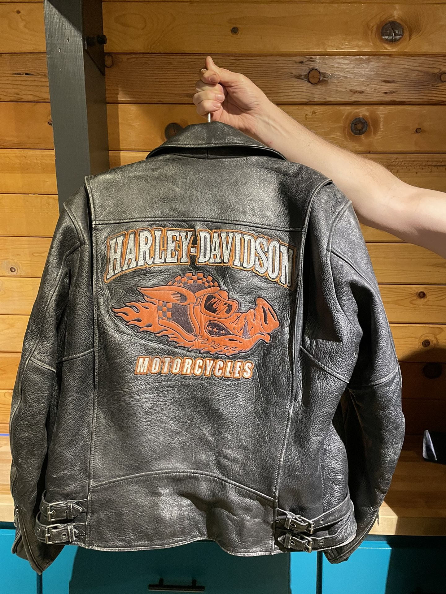 Harley Davidson “Road Hog” Leather Motorcycle Jacket for Sale in 