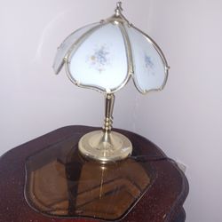 Brass Lamp With Flower Designs