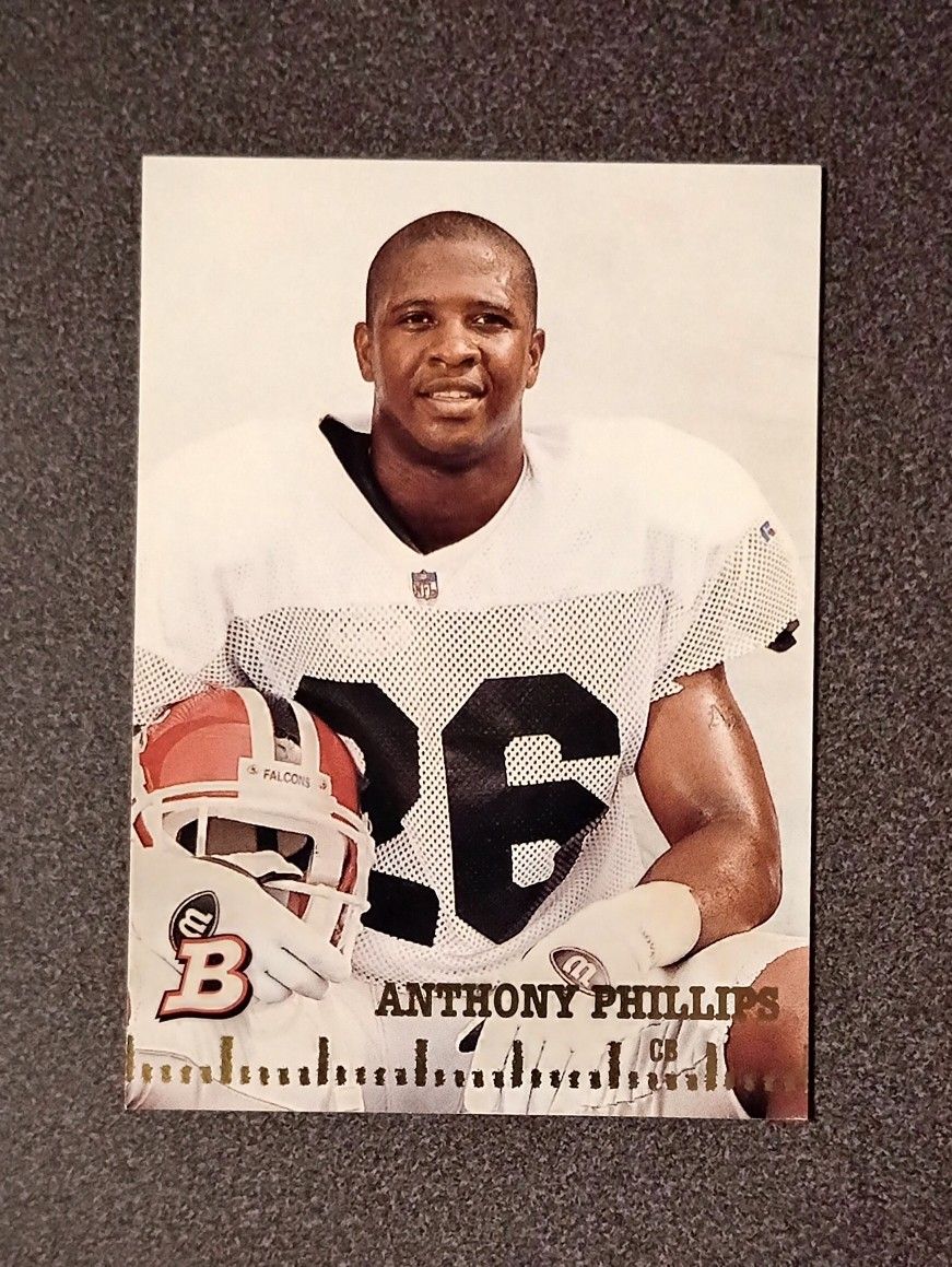 1994 Bowman Topps Anthony Phillips Atlanta Falcons #53 Draft Pick Football Card Vintage Collectible Sports NFL