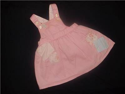 Chaps Baby Girl 6M Patchwork Jumper Crossover Straps Dress 6 Months