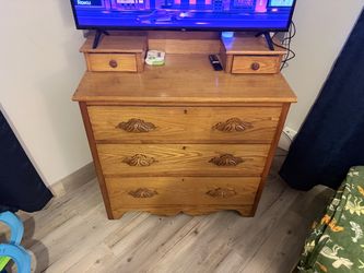 Solid Wood Dresser with Carved Handles