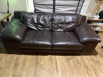 black leather couch