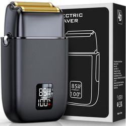 Electric Razor for Men Face, Electric Shavers for Men, Cordless Portable Rechargeable Waterproof Foil Shavers with LED Display, 3 Speeds, Travel Lock 