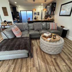 gray leather sleeper couch 