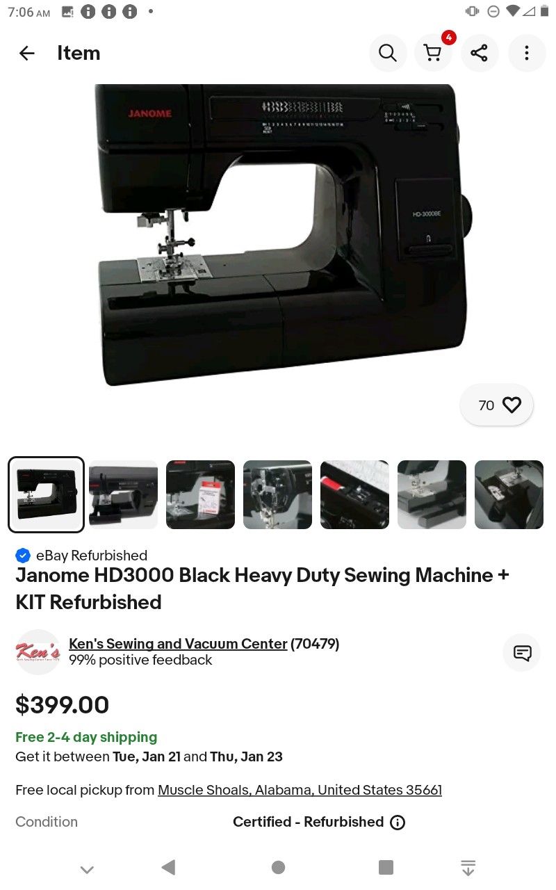 Janome HD1000 Black Edition Mechanical Sewing Machine Brand New Open Box