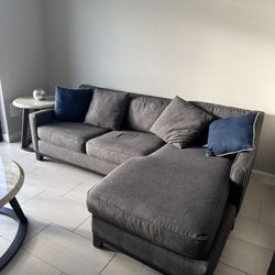 Gray Sectional L Shape Couch Sofa