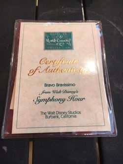 Certificate of Authenticity (COA) Only - Disney's symphony hour bravo bravissimo