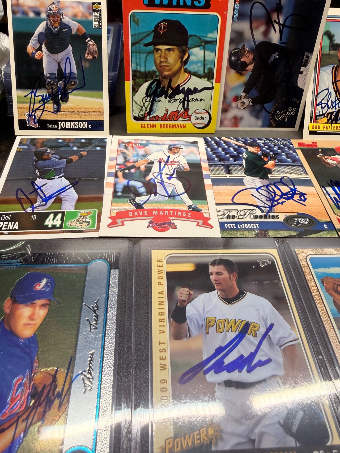 Autographed baseball cards