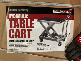 Rolling hydraulic table cart