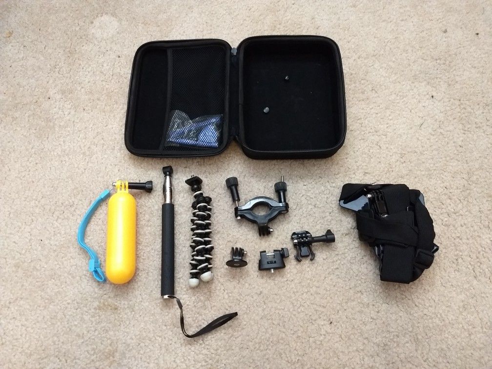 Case of GoPro accessories