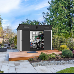 10 ft. W x 7 ft. D Plastic Storage Shed with Floor