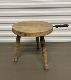 Vintage Solid Oak wood 3 Legged Milking Stool