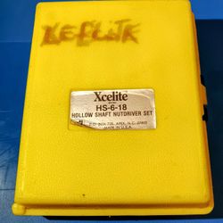 Vintage XCELITE HS-6-18 Hollow Shaft Nutdriver 10 Piece Set 3/16 to 9/16 Set USA
