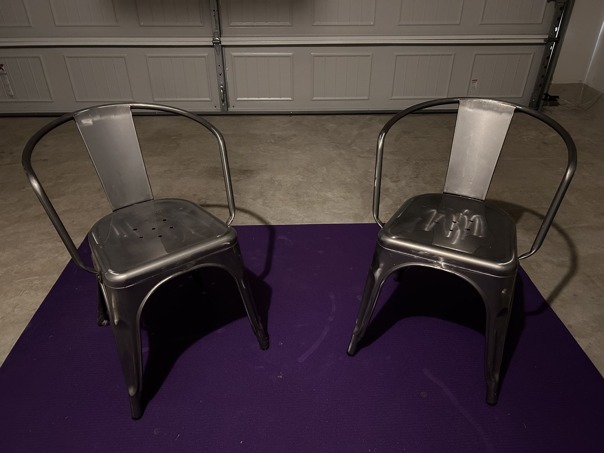 Clear Coat Metal Indoor Stackable Chairs 