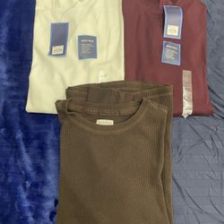 Mens Long Sleeve Mock Turtleneck Shirts, NEW, Set Of 3, Size XL