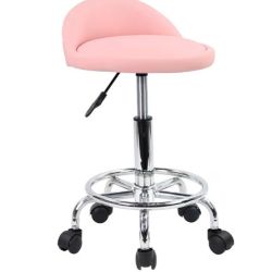 Pink Round Rolling Stool  / Beauty Stool