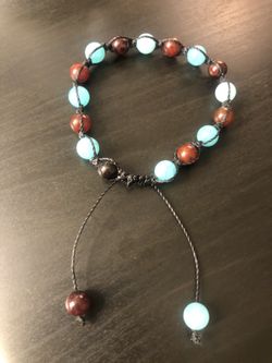 Handmade beaded bracelets.
