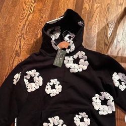 BLACK DENIM TEAR HOODIE!!!!!!!!!