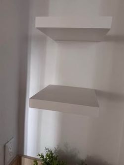 Like new 2 Floating Shelves for Wall 10 Inch Square Shelves with Invisible Brackets