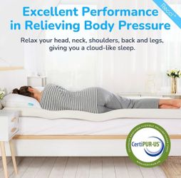 RECCI Memory Foam Mattress Topper for College Dorm, Pressure-Relieving Mattress Topper for Back Pain, Non-Slip Design with Removable & Washable Cover,