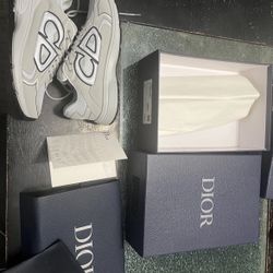 Cream and brown Christian Dior trainers 